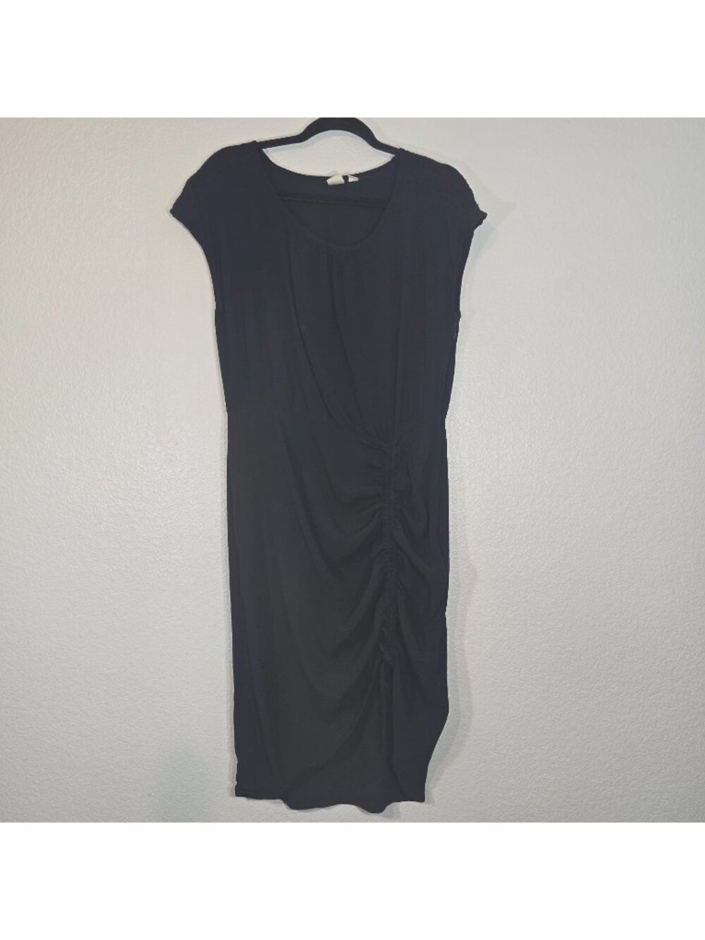 Gap Gathered Waist Sheath Dress Women Size 10 Black Round Neck Classic LBD